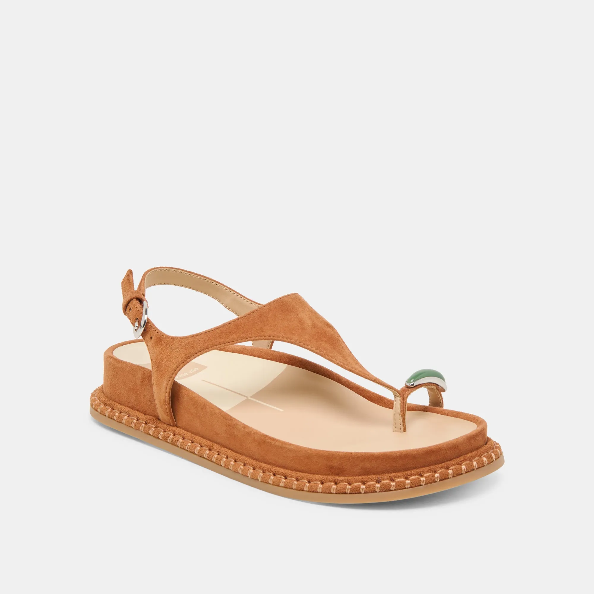 SANDALES STEFAN GEMSTONE EN DAIM CARAMEL