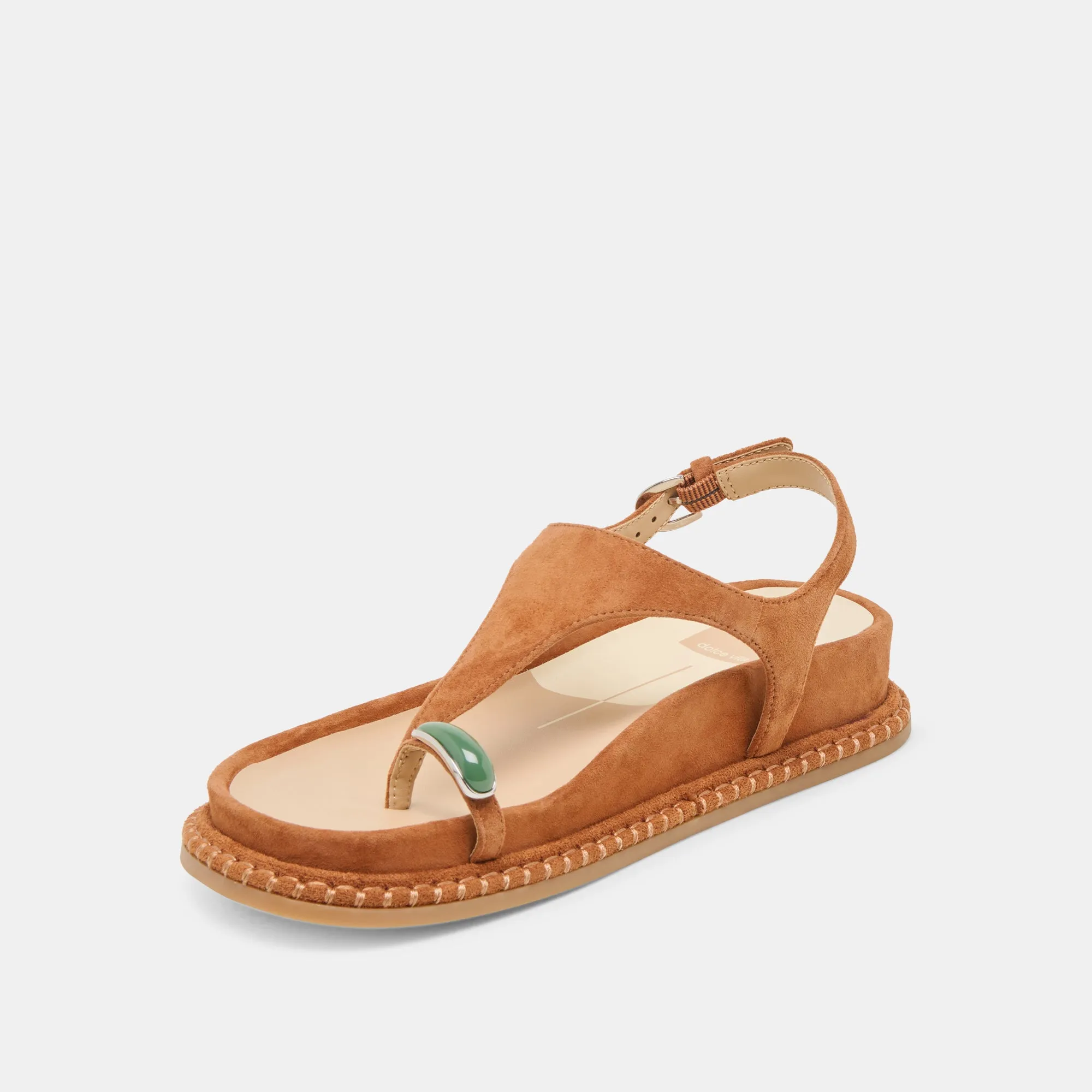 SANDALES STEFAN GEMSTONE EN DAIM CARAMEL