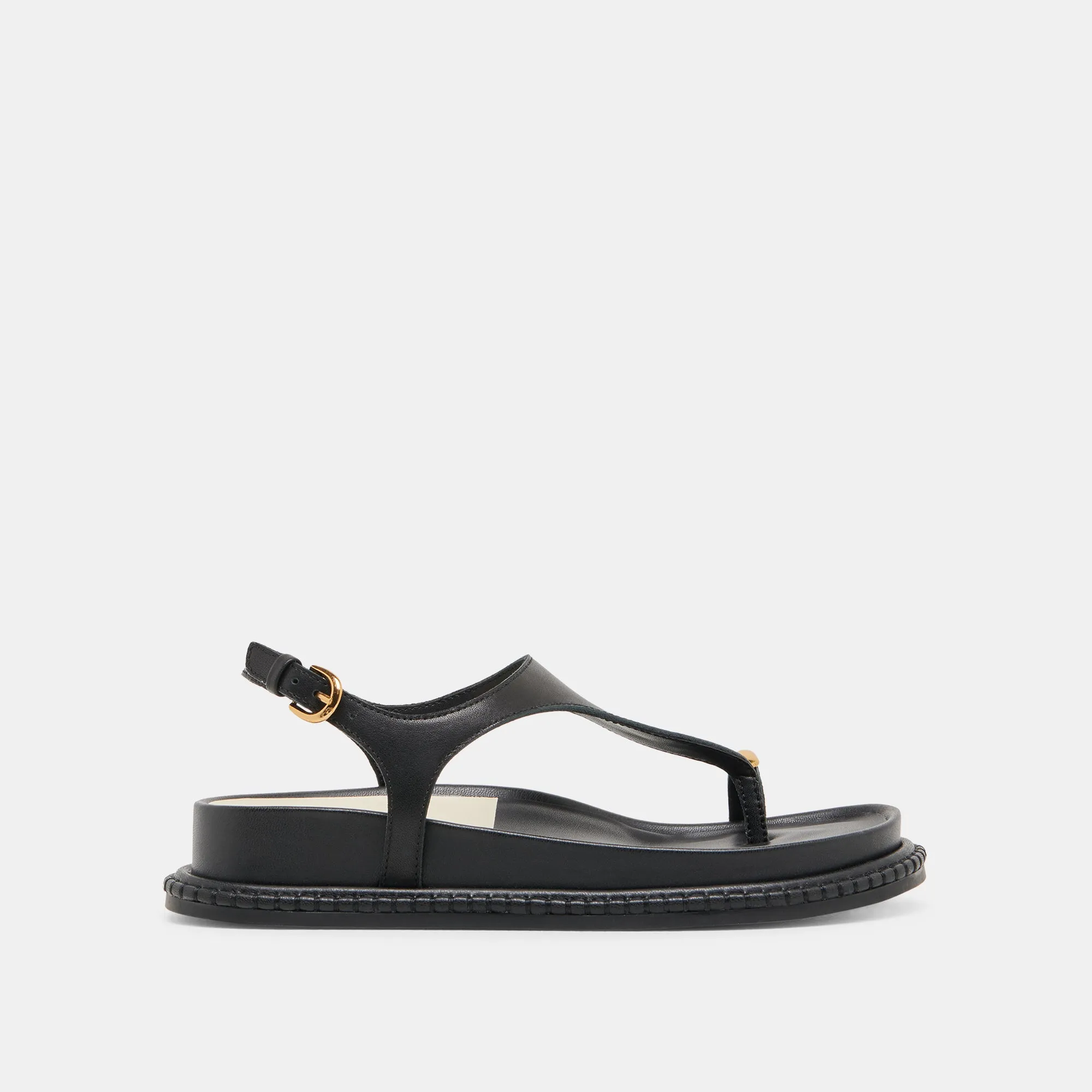 SANDALES STEFAN EN CUIR NOIR