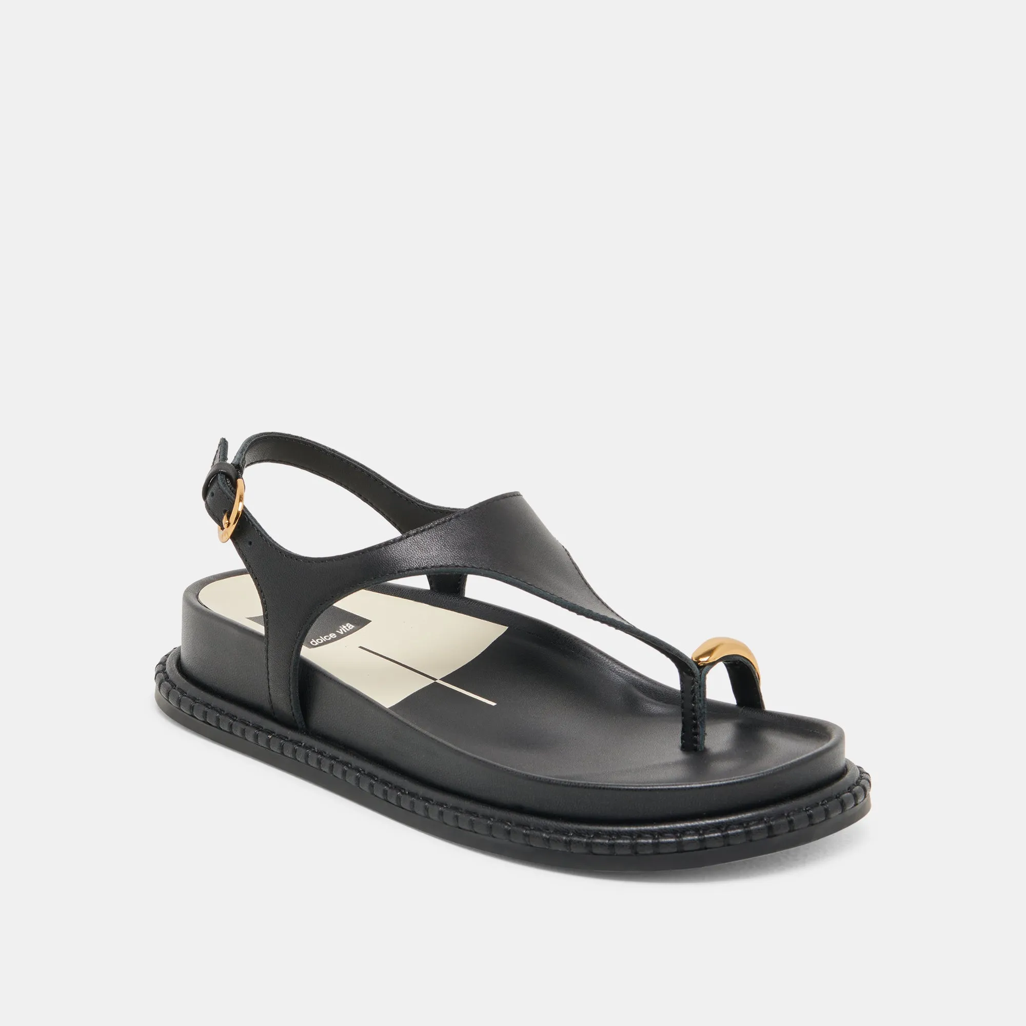 SANDALES STEFAN EN CUIR NOIR