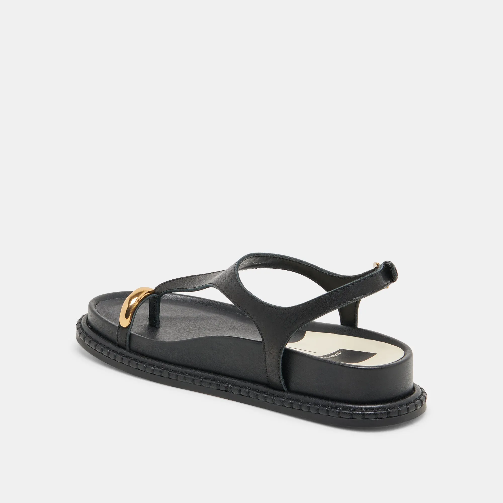 SANDALES STEFAN EN CUIR NOIR