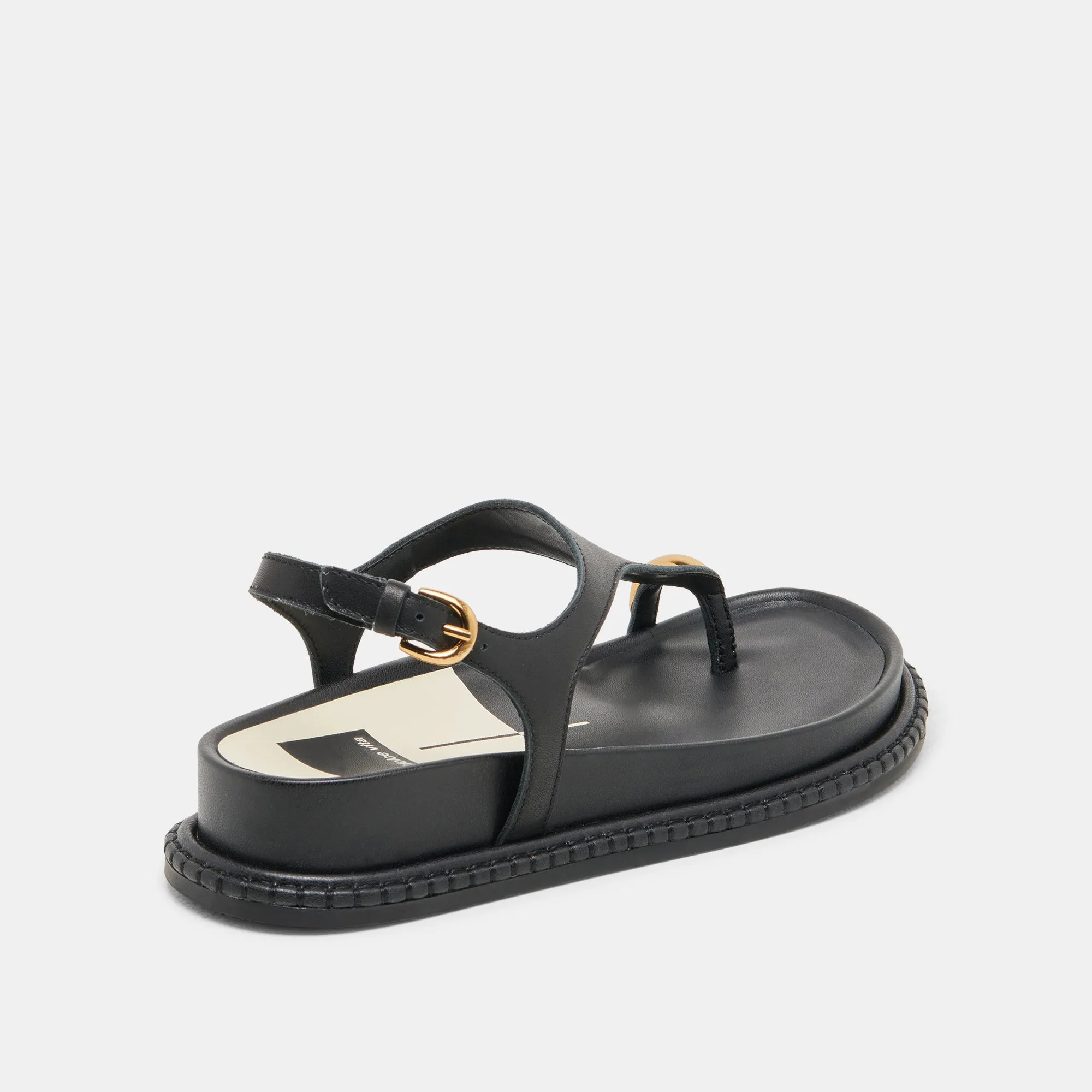 SANDALES STEFAN EN CUIR NOIR