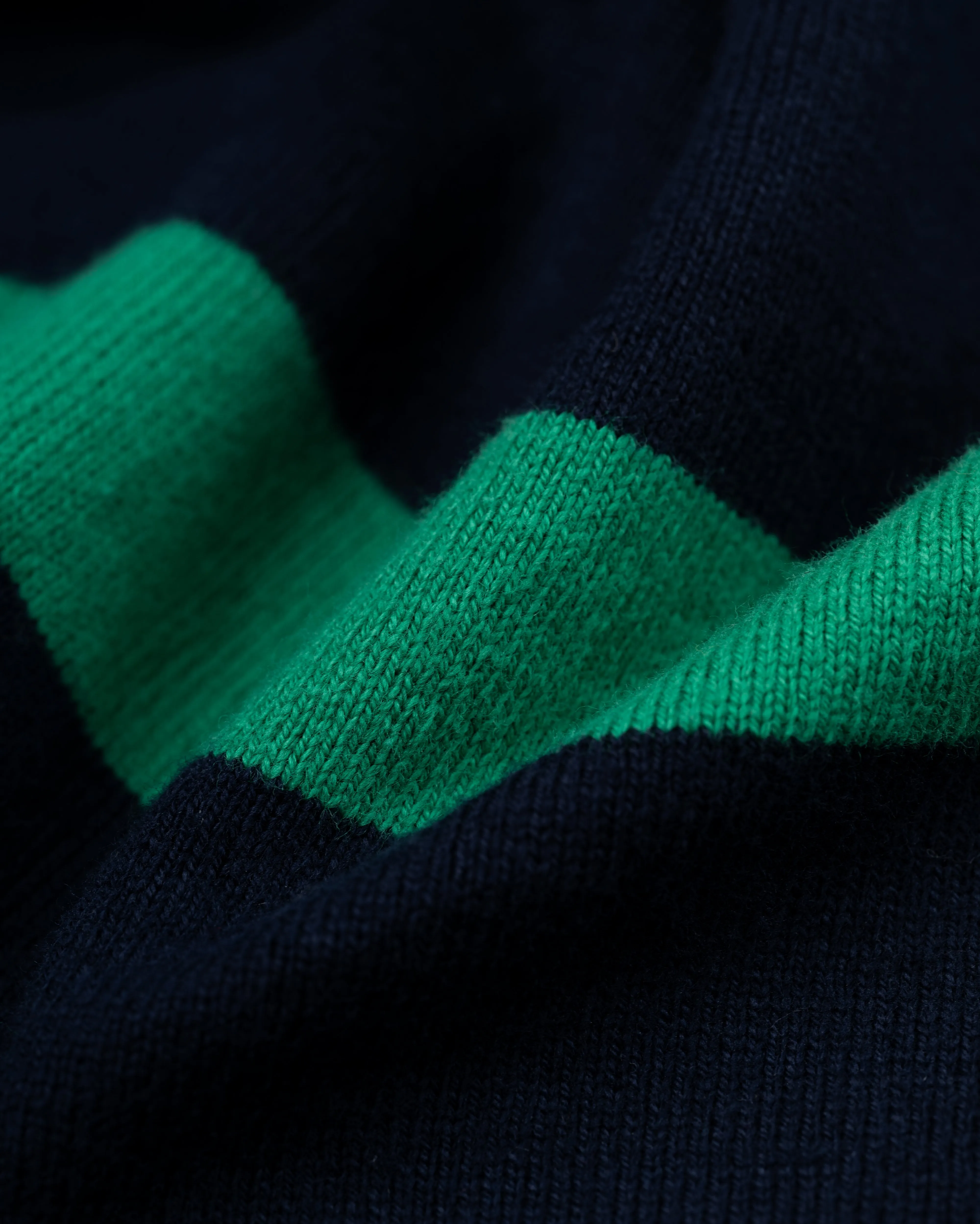 MAILLOT DE RUGBY À RAYURES - MARINE/VERT KELLY