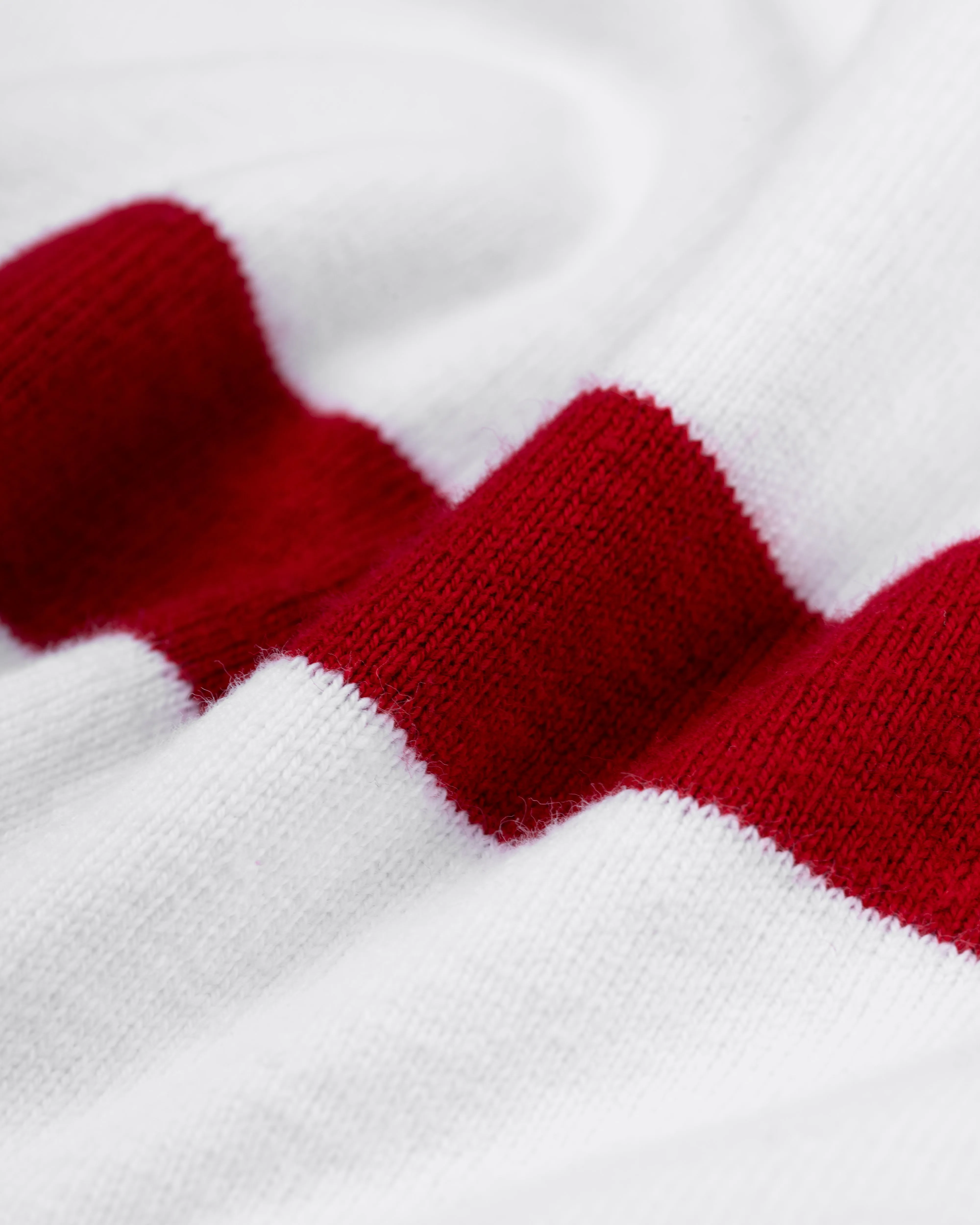 MAILLOT DE RUGBY À RAYURES - BLANC/ROUGE