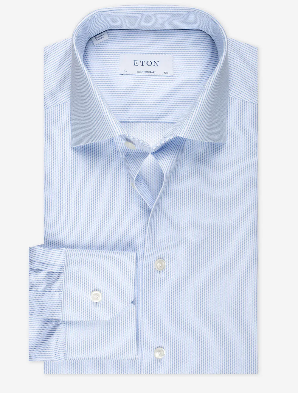 Chemise contemporaine à rayures bleue ajustée