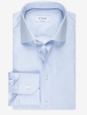 Chemise contemporaine à rayures bleue ajustée