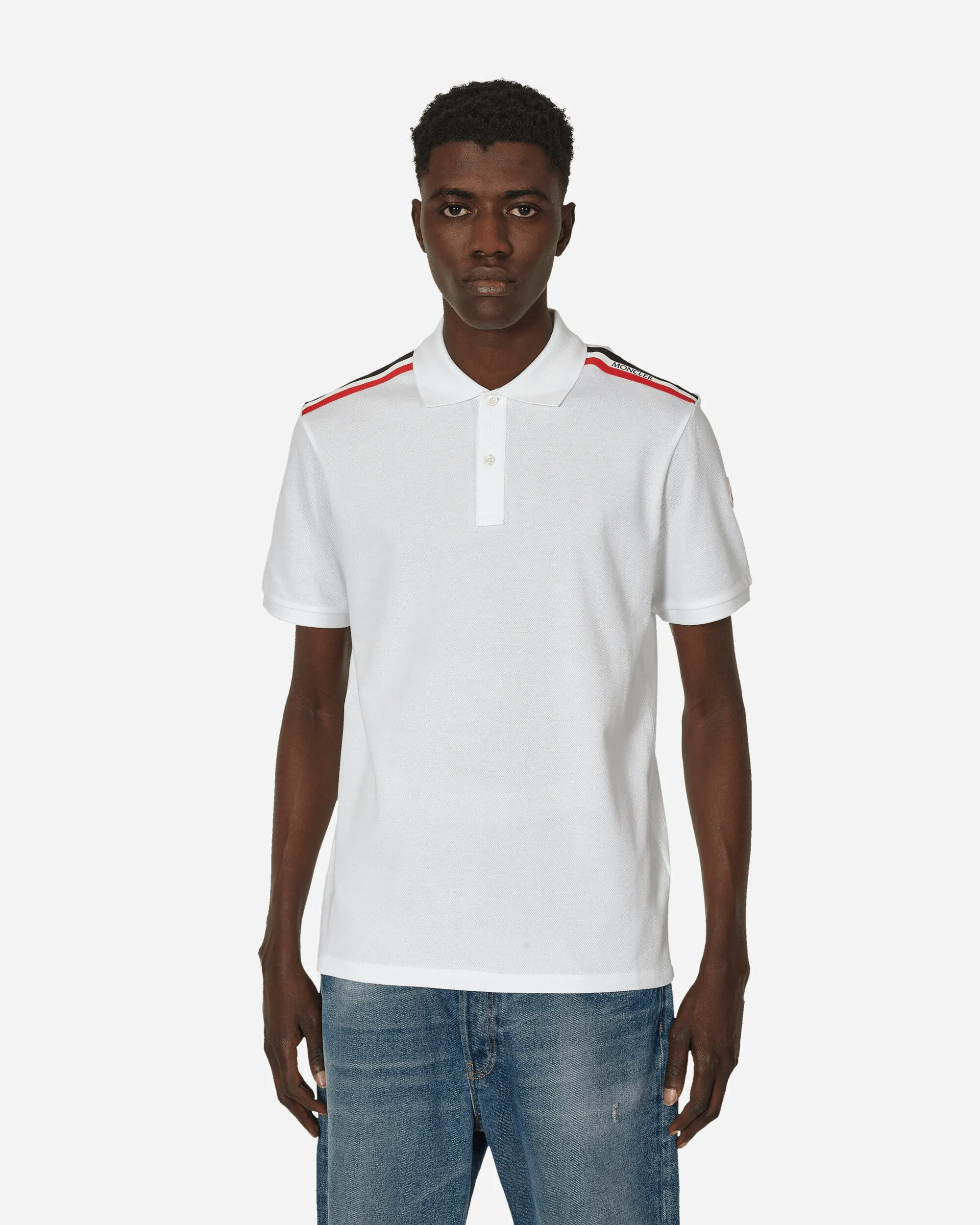 Polo Rayé Blanc