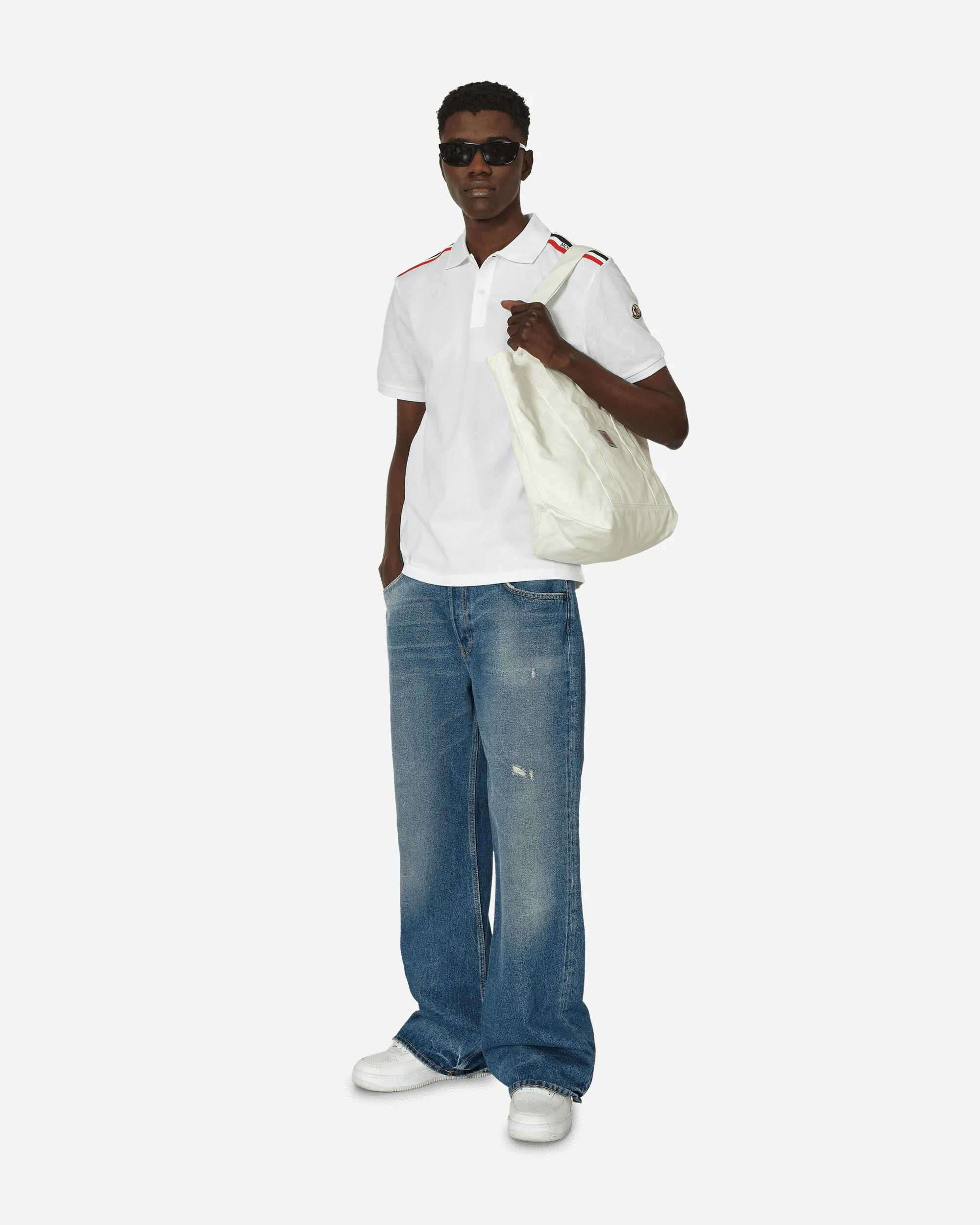 Polo Rayé Blanc