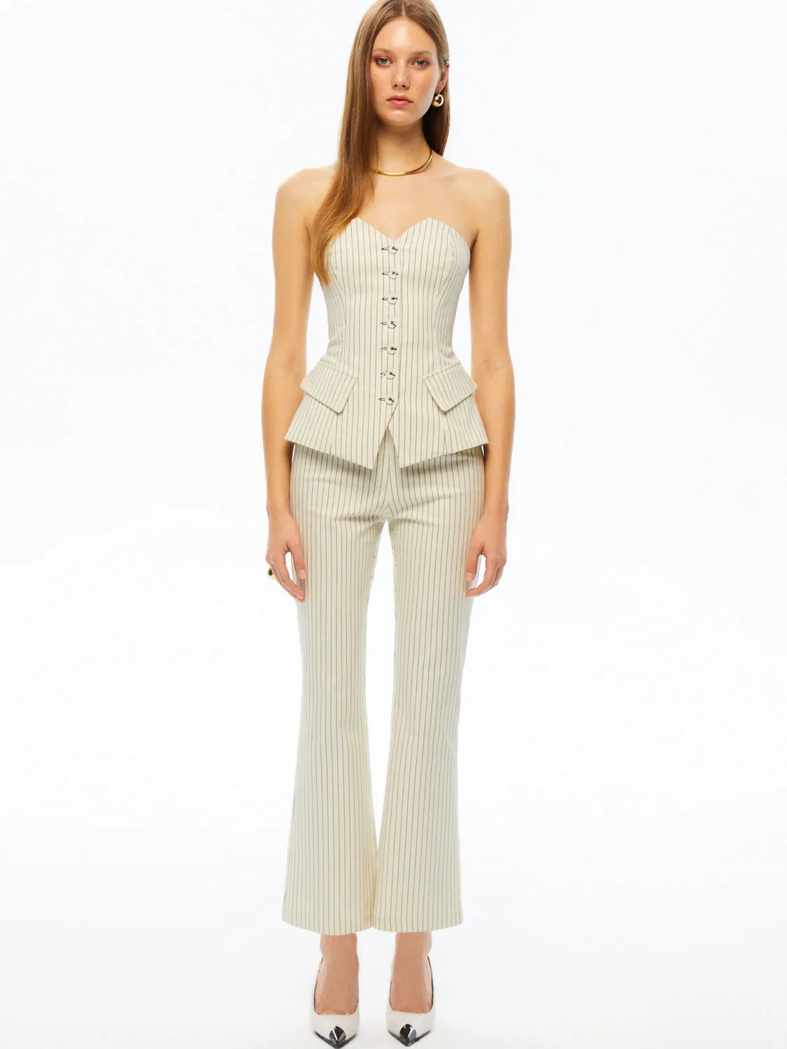Pantalon large à rayures