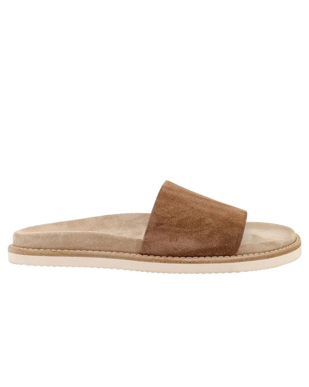 Sandales Suède à Glissière en Marron