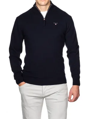 Pull Marine en Laine Superfine à Demi-Zip