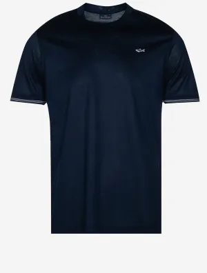 T-Shirt avec insigne de requin en bleu marine