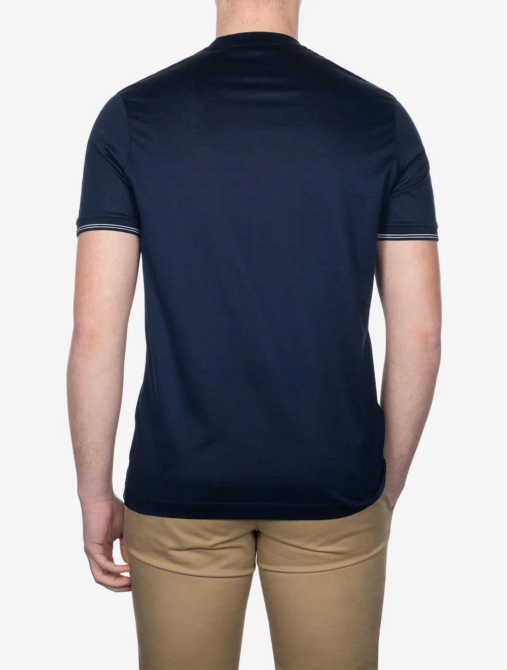 T-Shirt avec insigne de requin en bleu marine