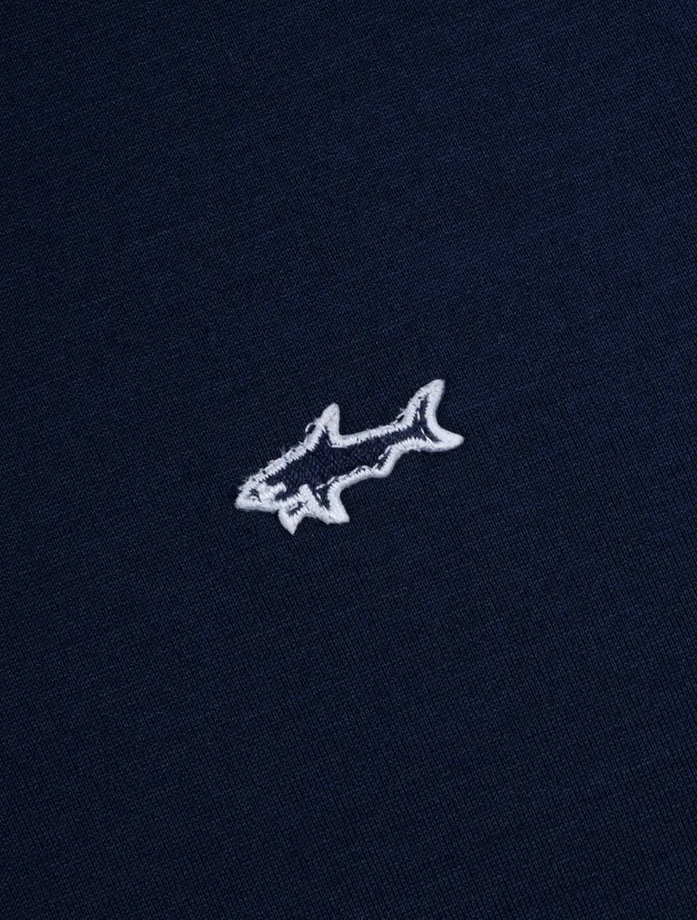 T-Shirt avec insigne de requin en bleu marine