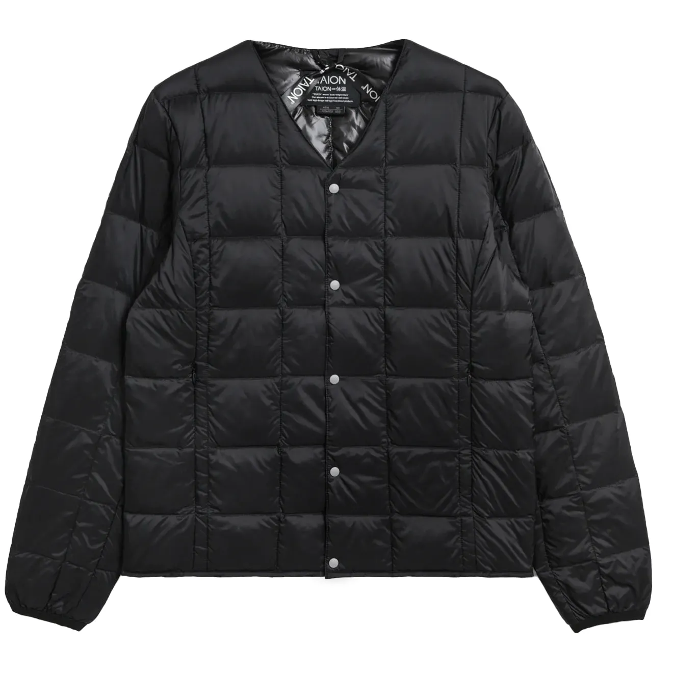 Veste Taion à col en V avec boutons Noir