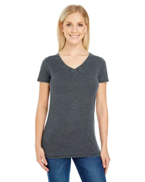 Threadfast Apparel 208B T-shirt à col en V à manches courtes teint vintage pour femmes