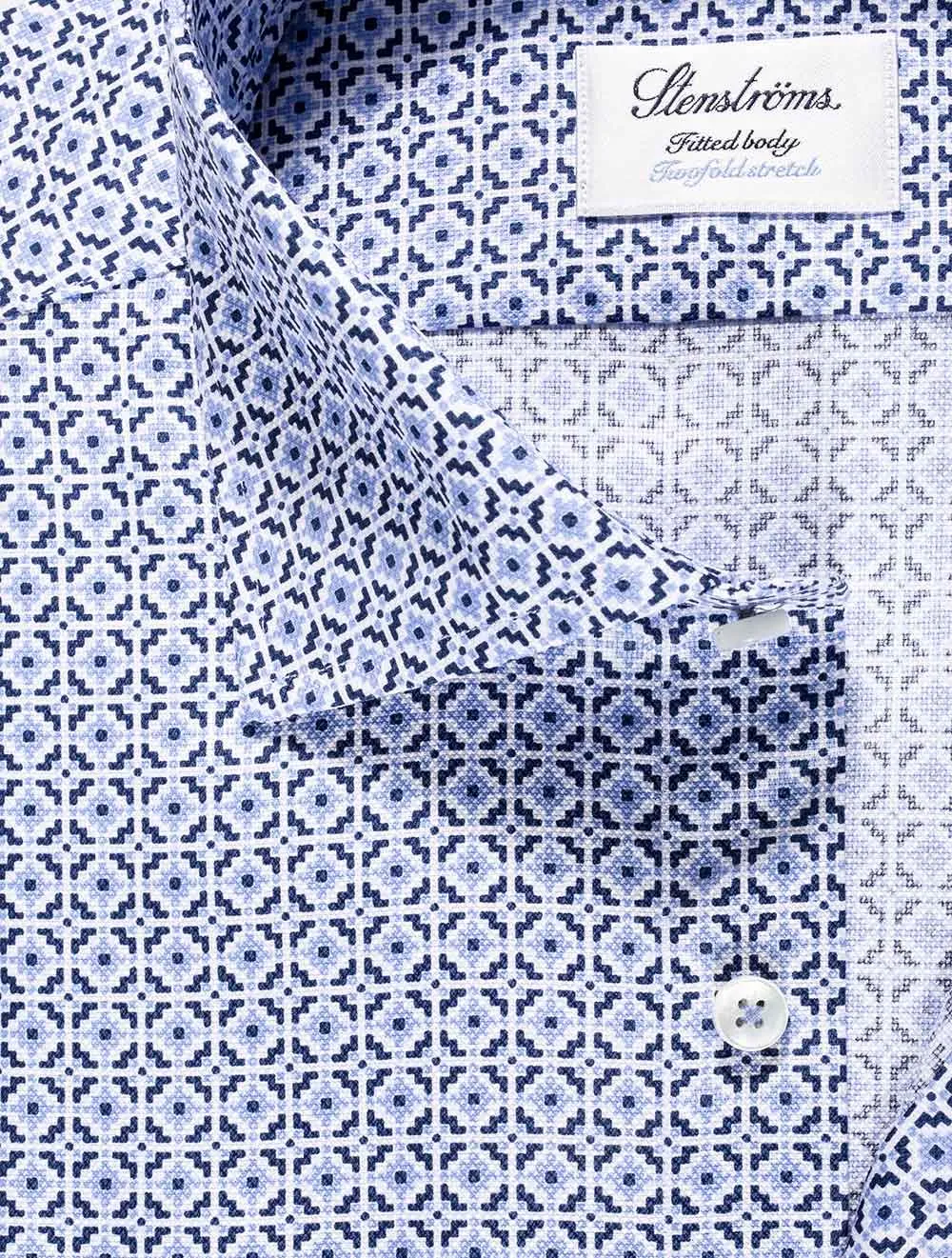 Chemise à motif carreaux bleue