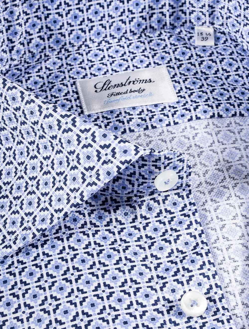 Chemise à motif carreaux bleue