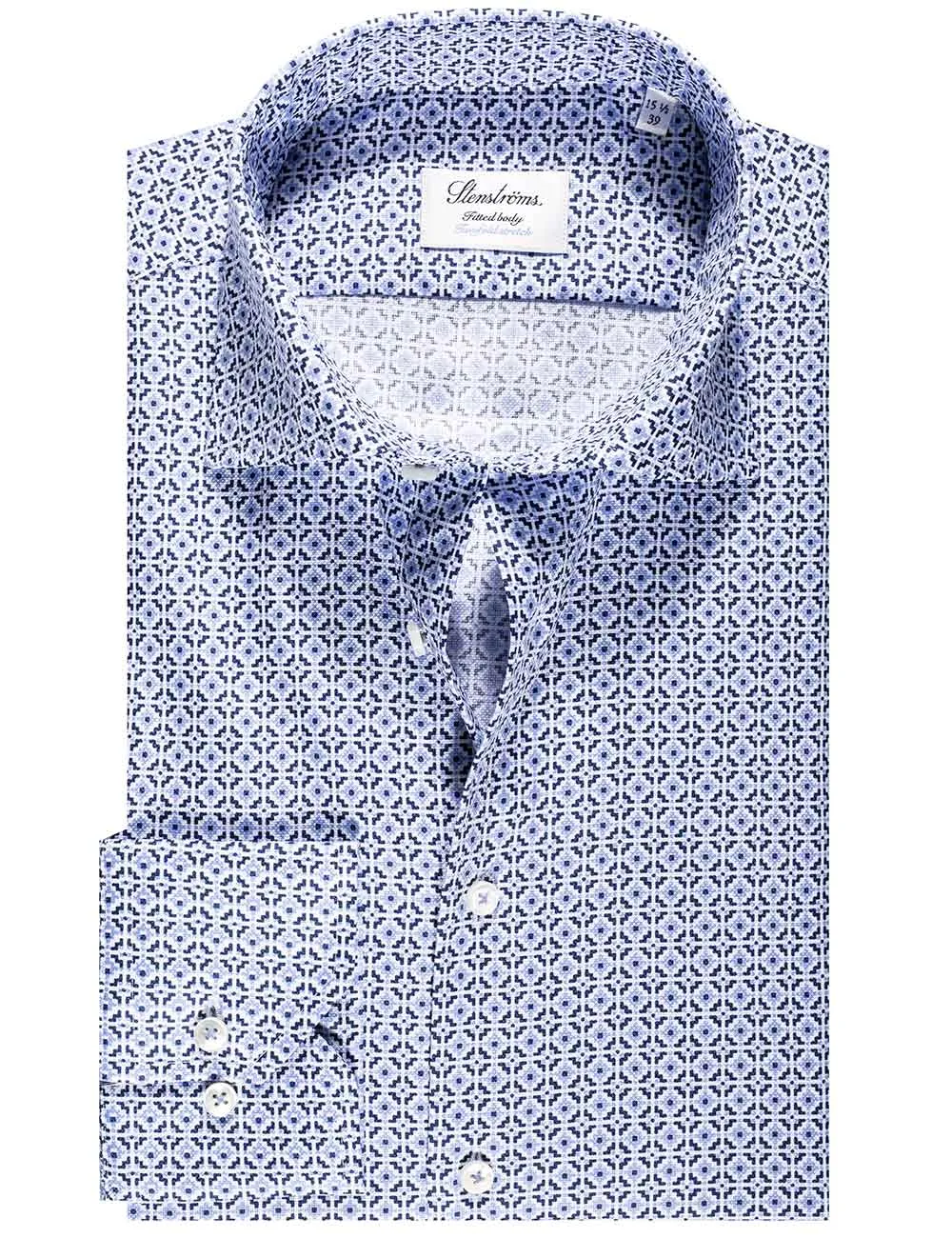 Chemise à motif carreaux bleue