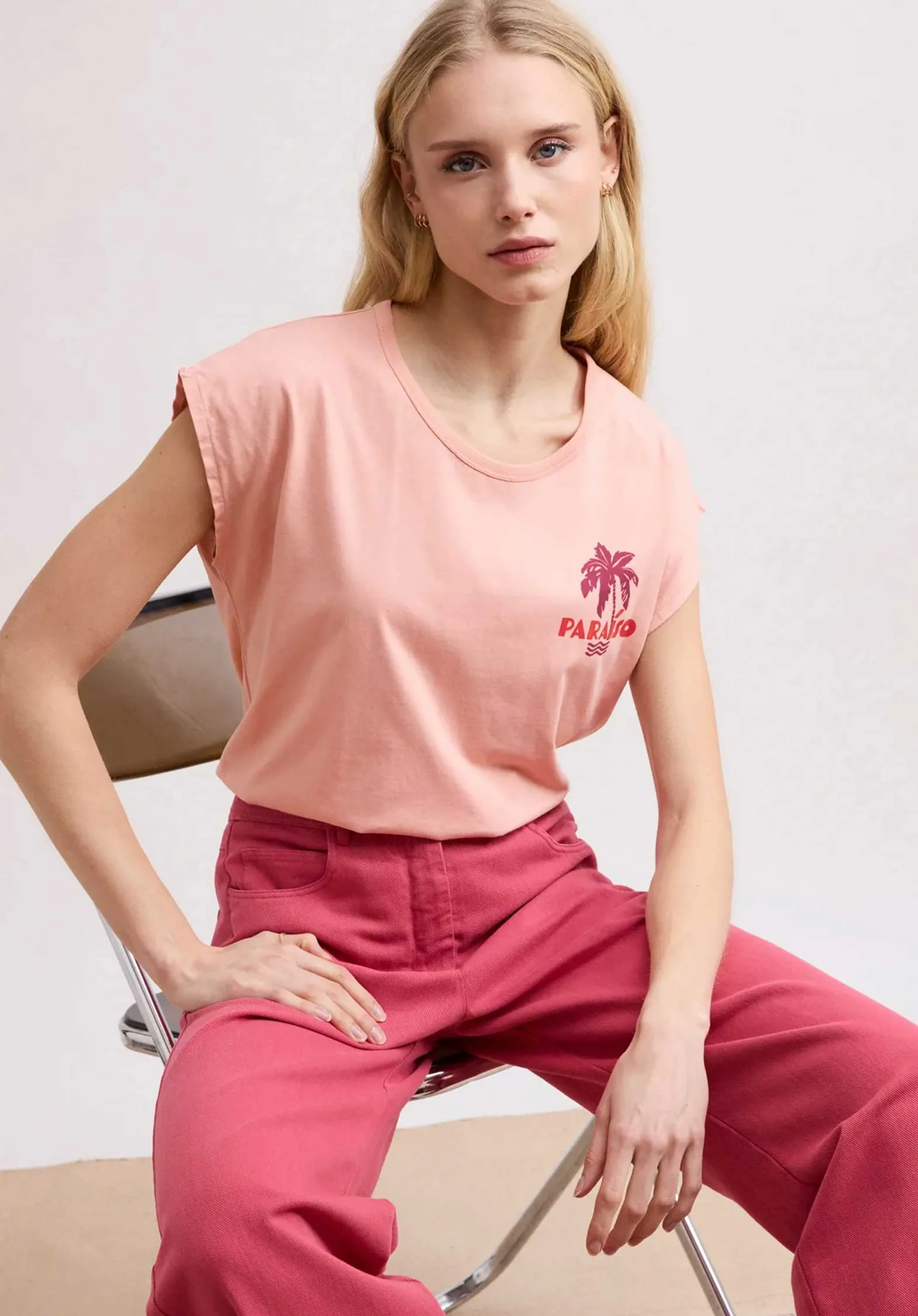 T-shirt Bdql510 Teraiso Bdql510 02-Pêche