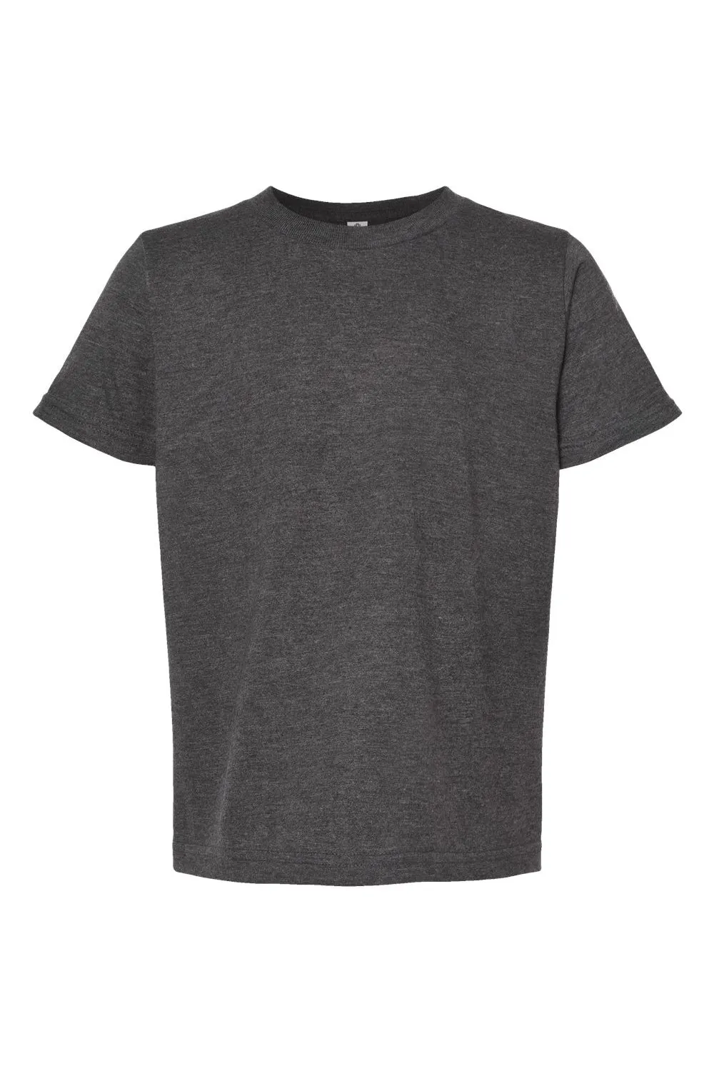 Tultex T-shirt pour jeunes en fin jersey à manches courtes et col rond - Gris charbon chiné