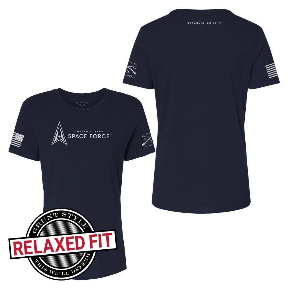 USSF - T-shirt Femme Coupe Détendue Créé en 2019 - Marine