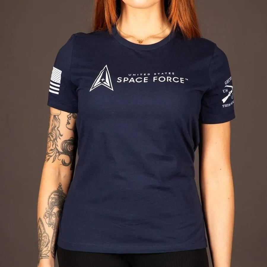 USSF - T-shirt Femme Coupe Détendue Créé en 2019 - Marine