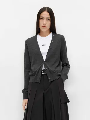 Cardigan en laine douce à col en V