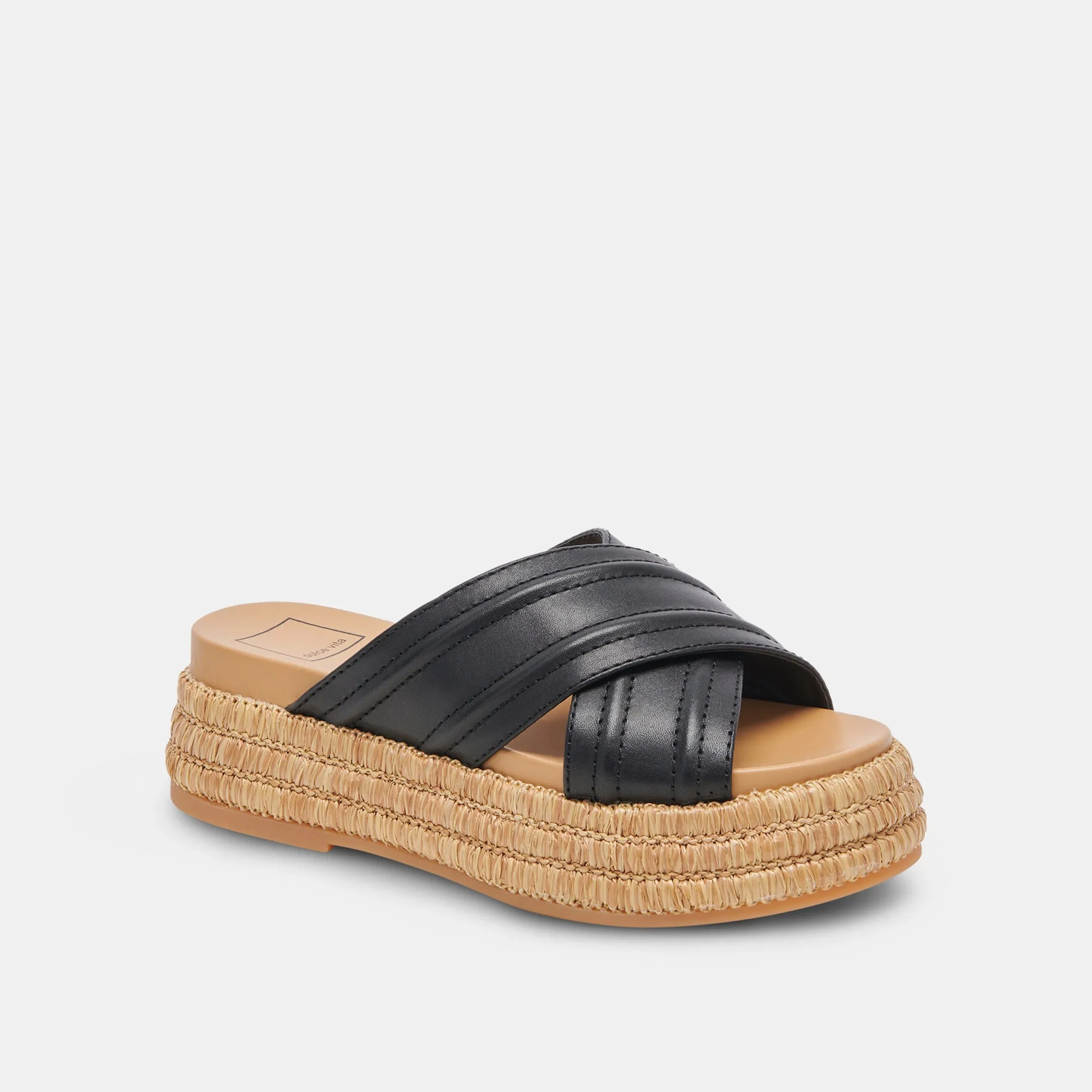 SANDALES WESLEE EN CUIR NOIR