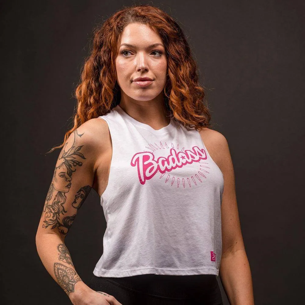 Débardeur crop dos nu féminin badass - Blanc