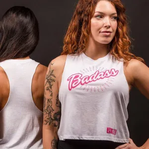 Débardeur crop dos nu féminin badass - Blanc