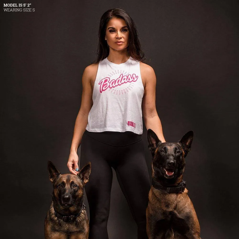 Débardeur crop dos nu féminin badass - Blanc