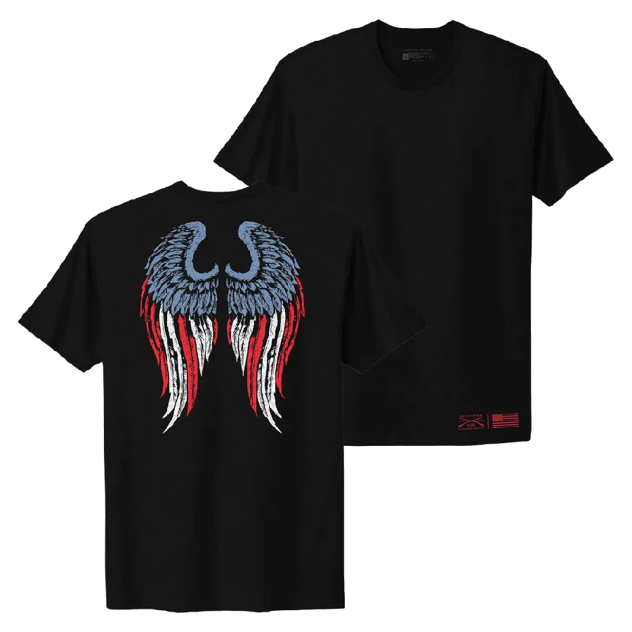 T-shirt Femme Liberté Angel Coupe Boyfriend - Noir