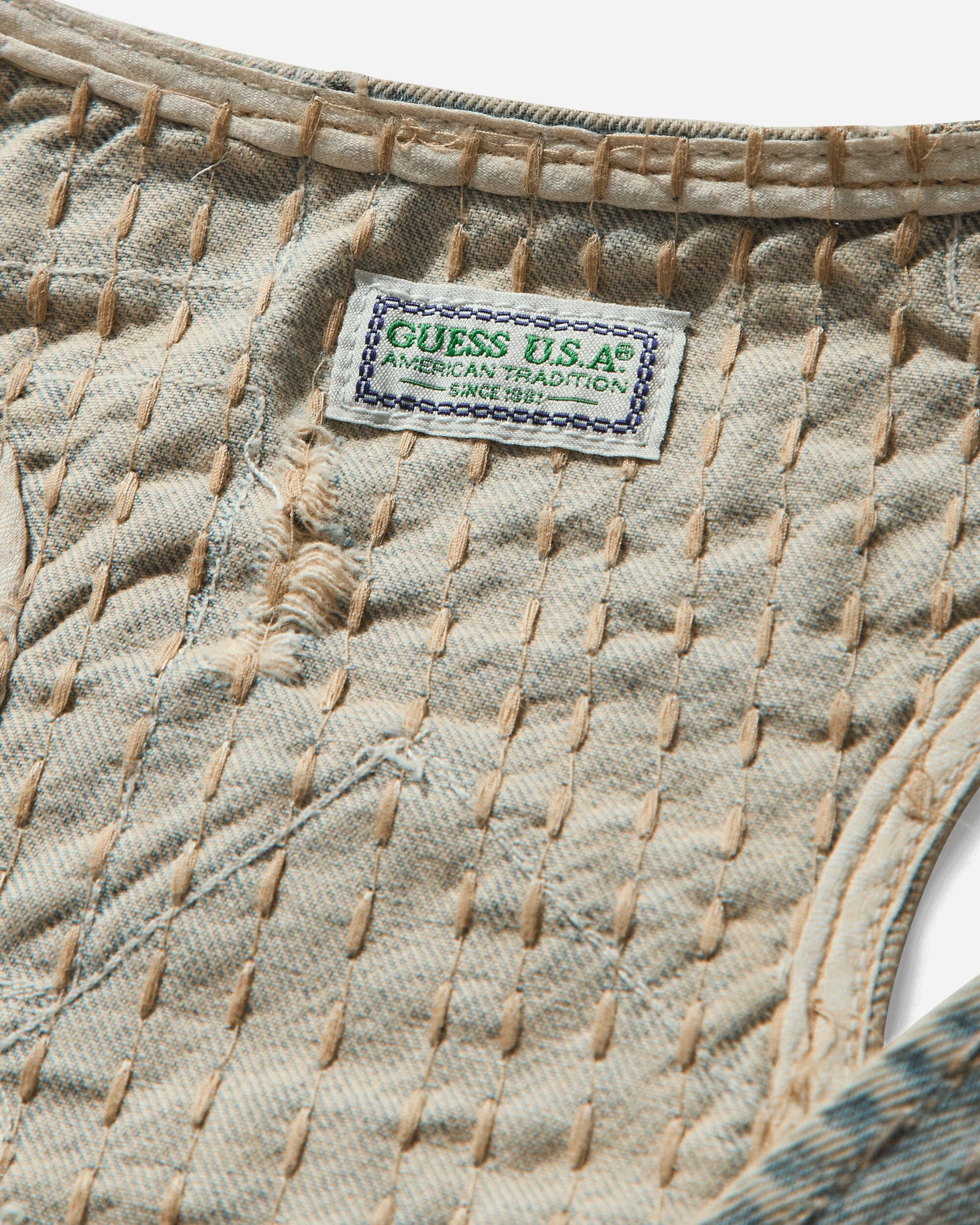 Haut en denim vintage pour femme - Lavage clair