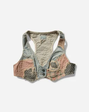 Haut en denim vintage pour femme - Lavage clair