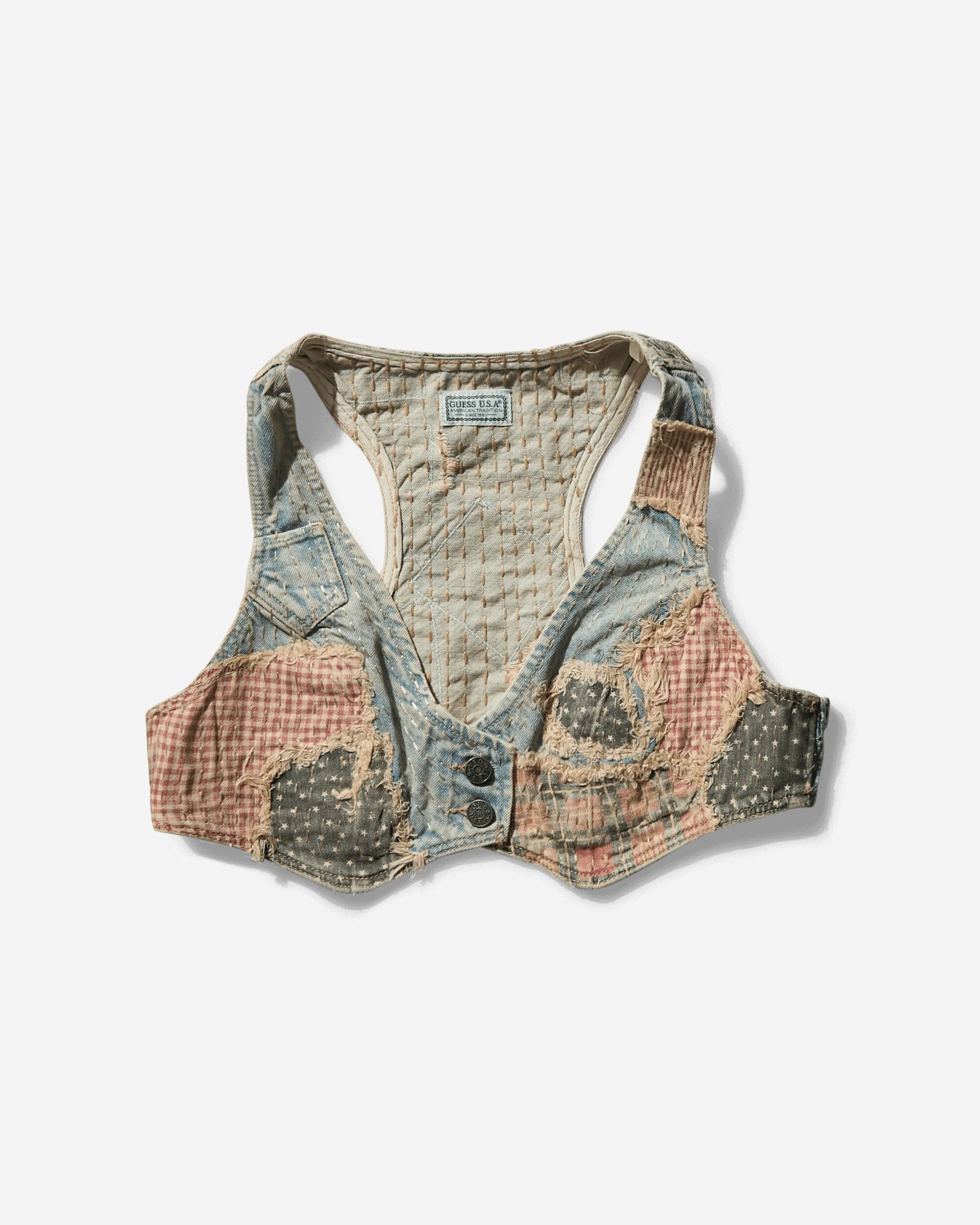 Haut en denim vintage pour femme - Lavage clair