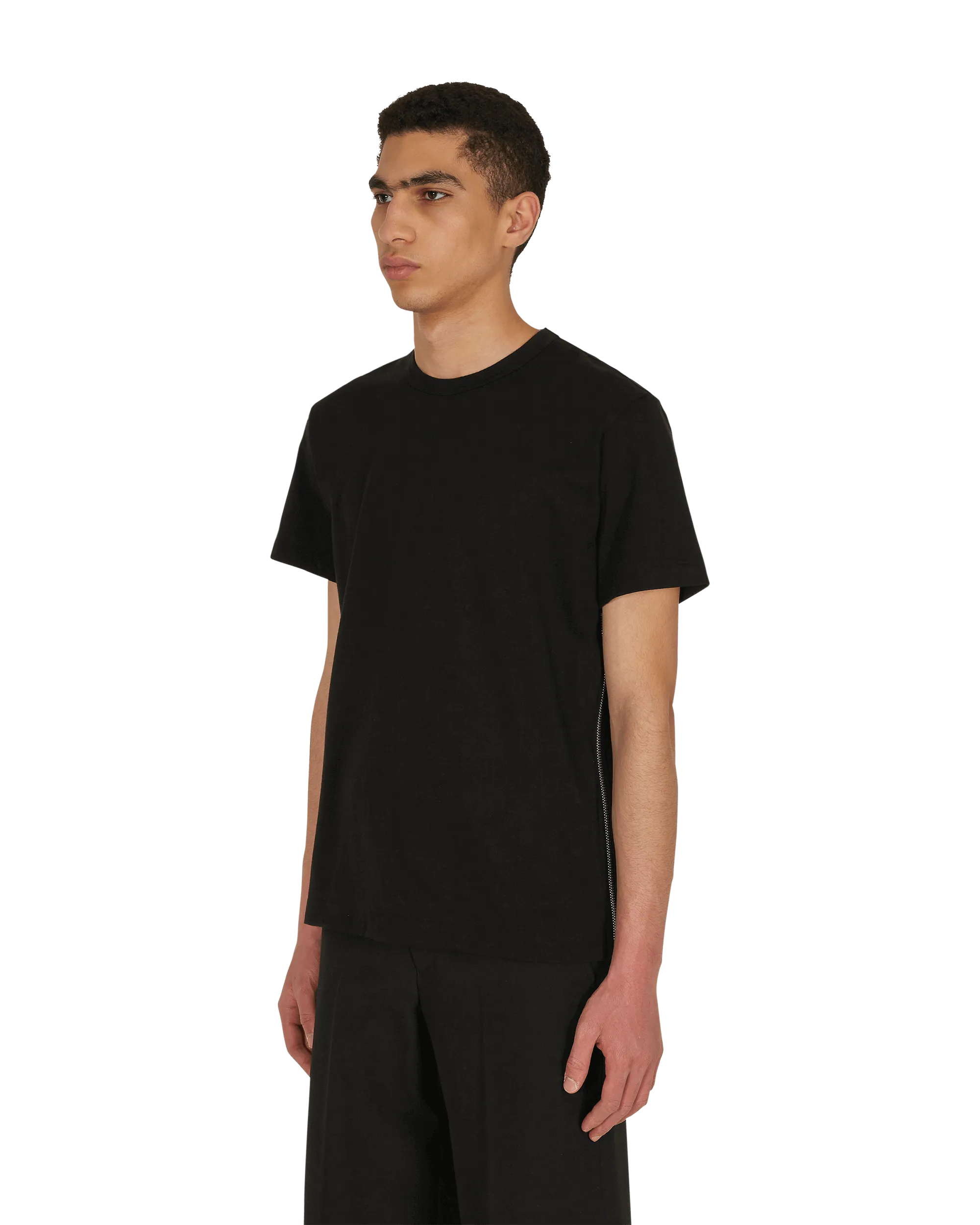T-Shirt à Fermeture Éclair Noir