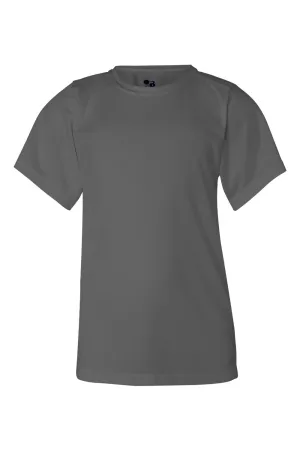 T-shirt à manches courtes et col rond Badger Youth B-Core absorbant l'humidité - Gris graphite