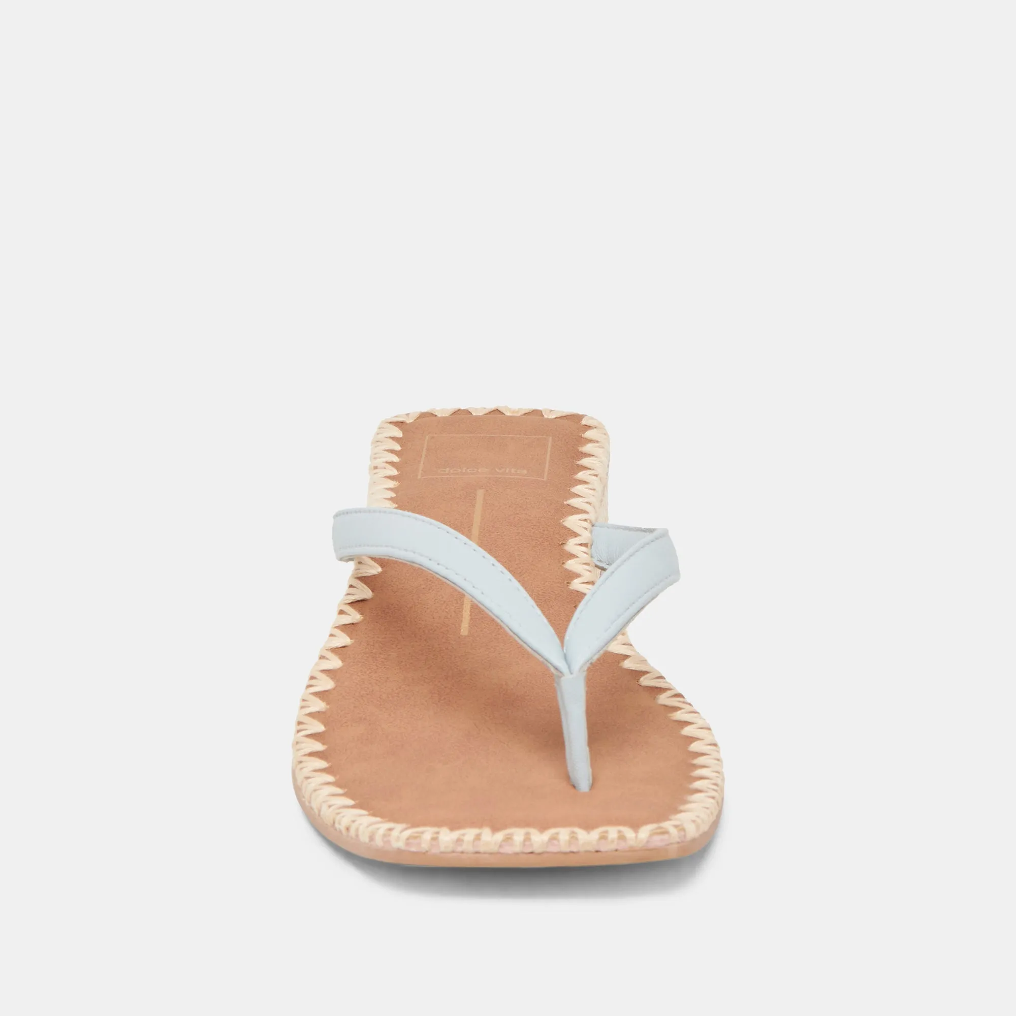 SANDALES BARTY EN CUIR BLEU GLACÉ