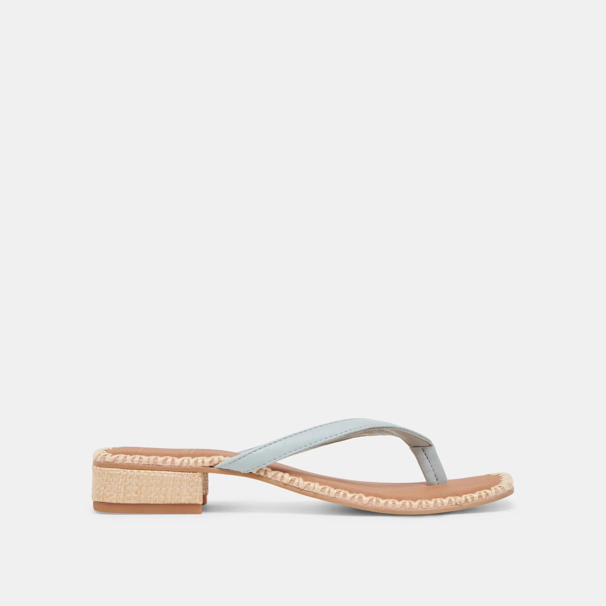 SANDALES BARTY EN CUIR BLEU GLACÉ