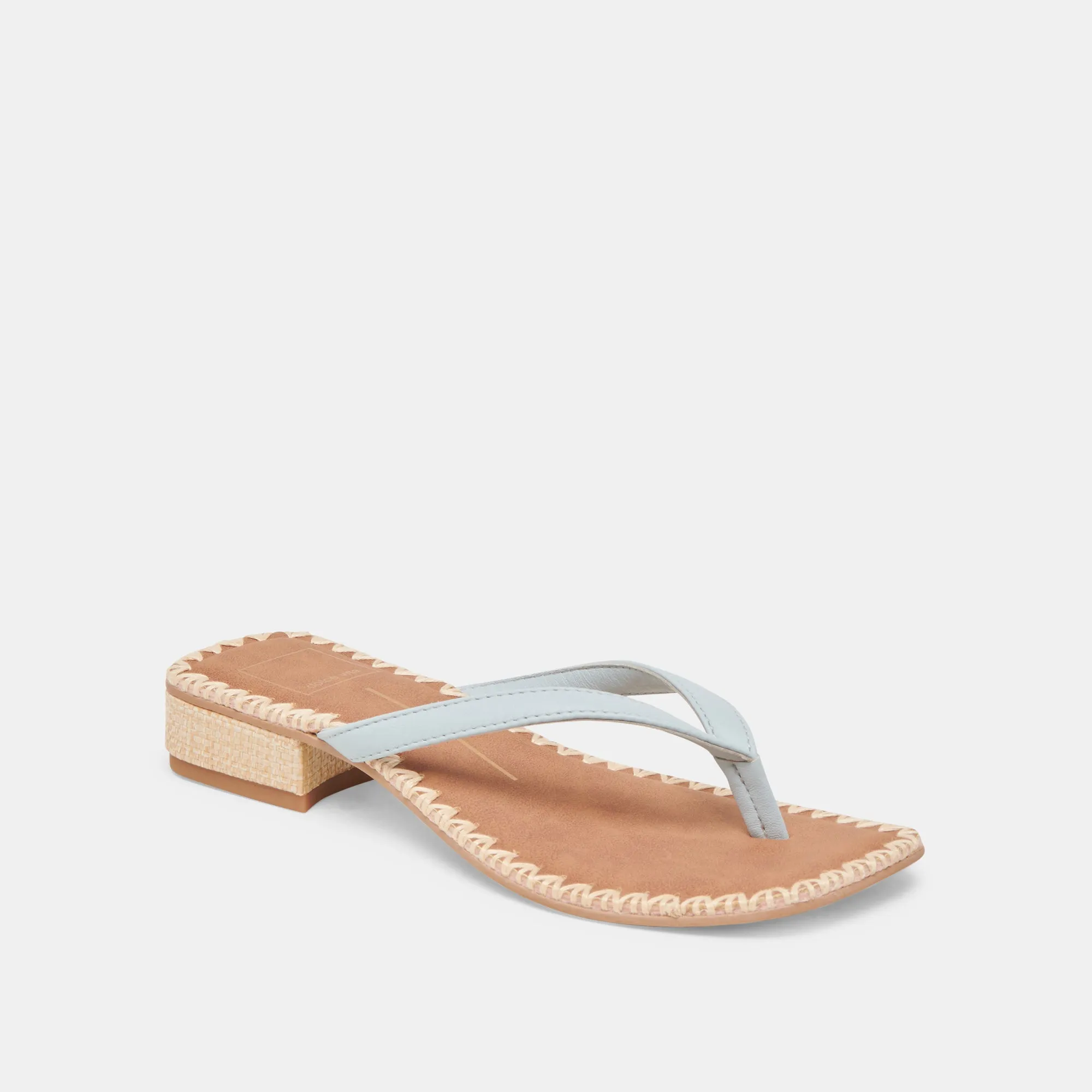 SANDALES BARTY EN CUIR BLEU GLACÉ