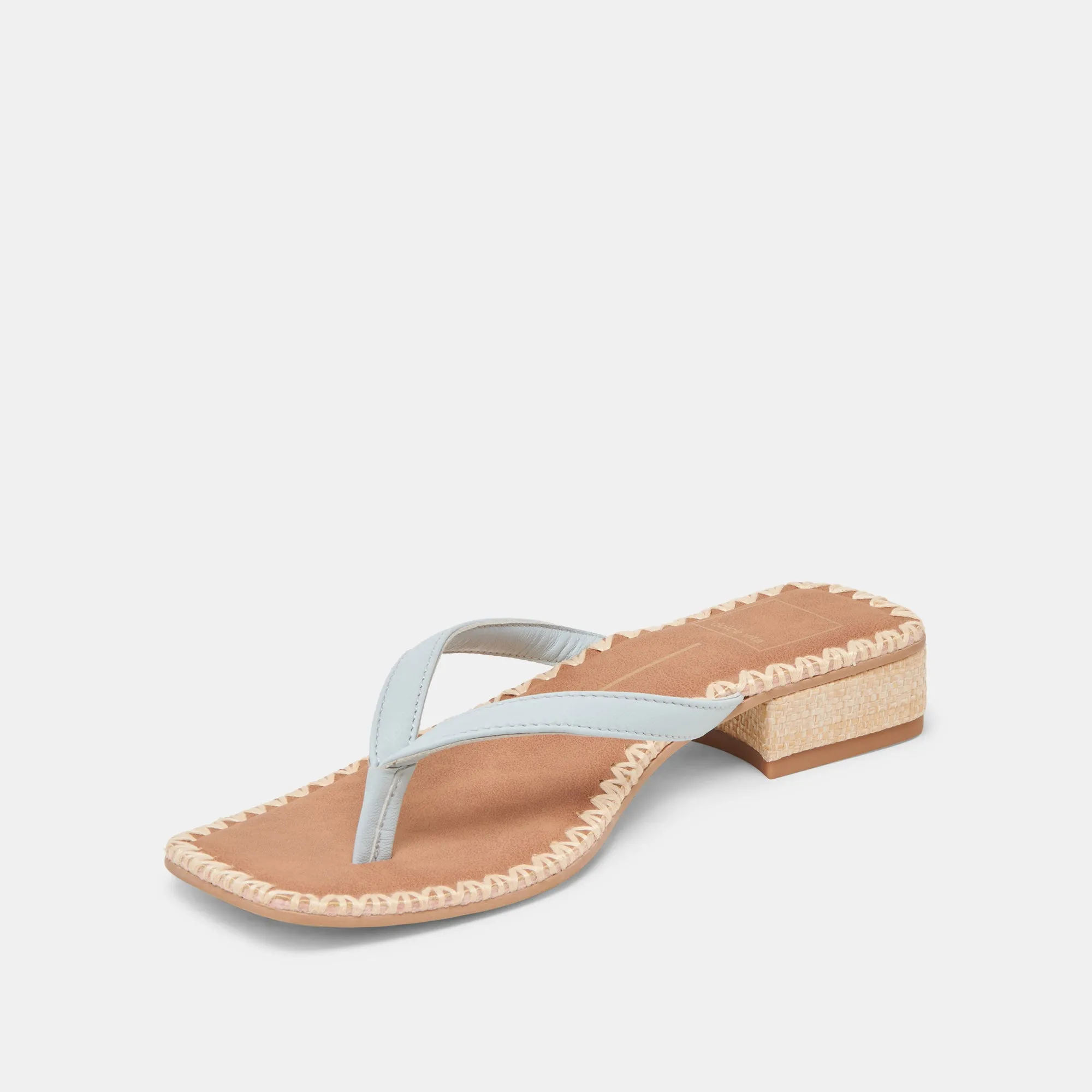 SANDALES BARTY EN CUIR BLEU GLACÉ