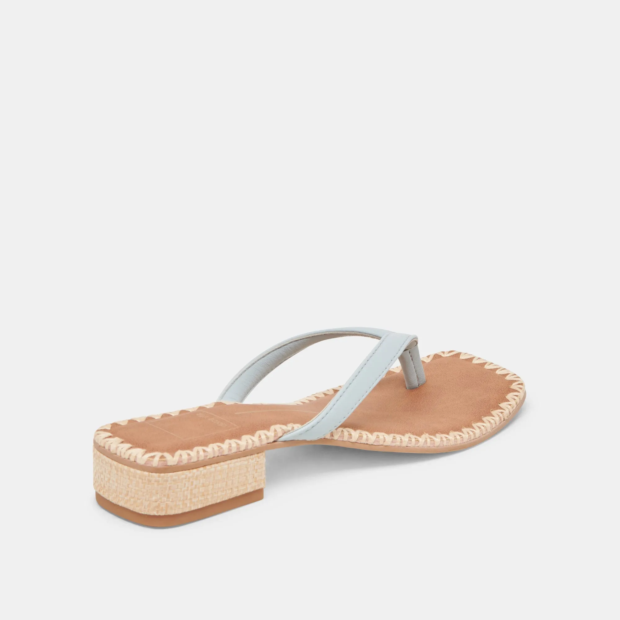 SANDALES BARTY EN CUIR BLEU GLACÉ