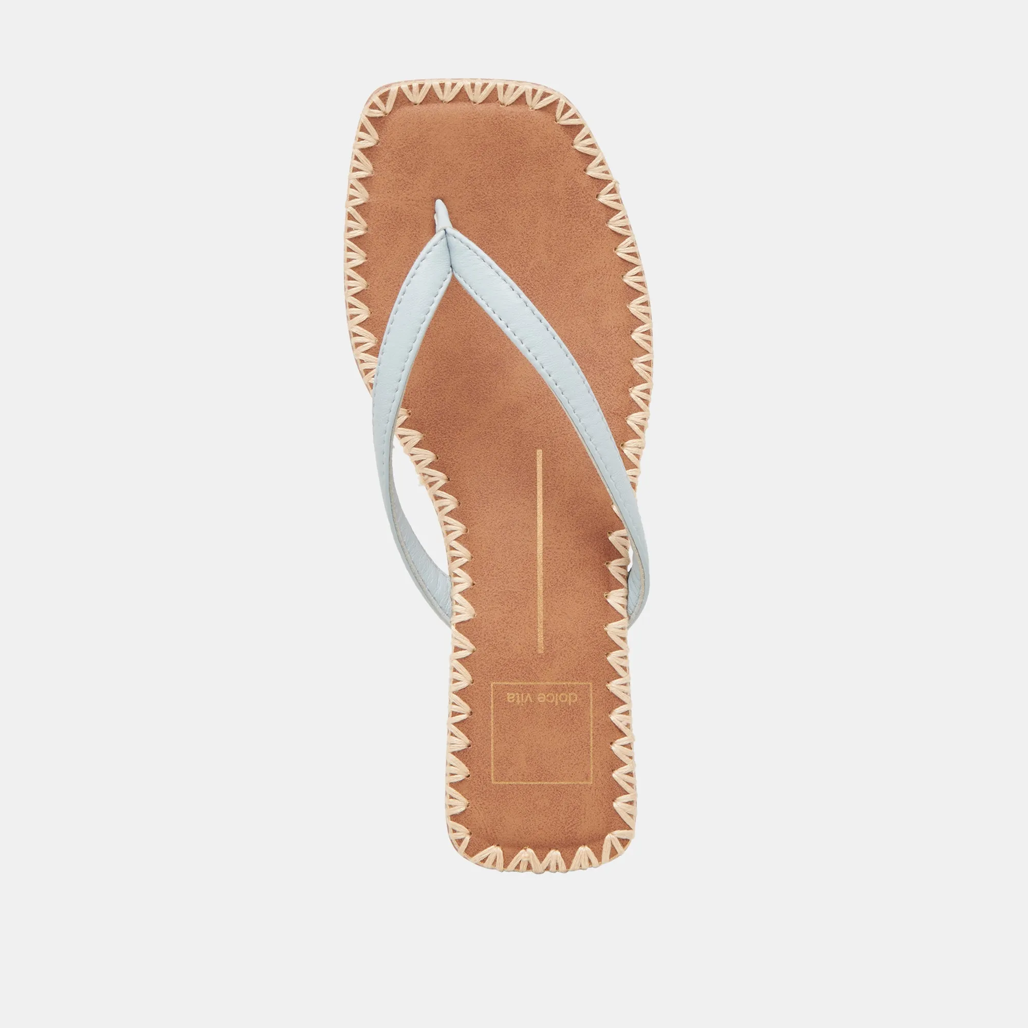 SANDALES BARTY EN CUIR BLEU GLACÉ