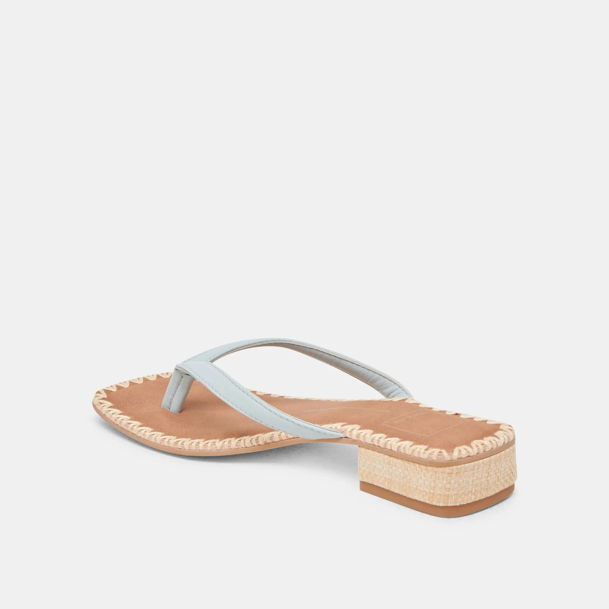 SANDALES BARTY EN CUIR BLEU GLACÉ