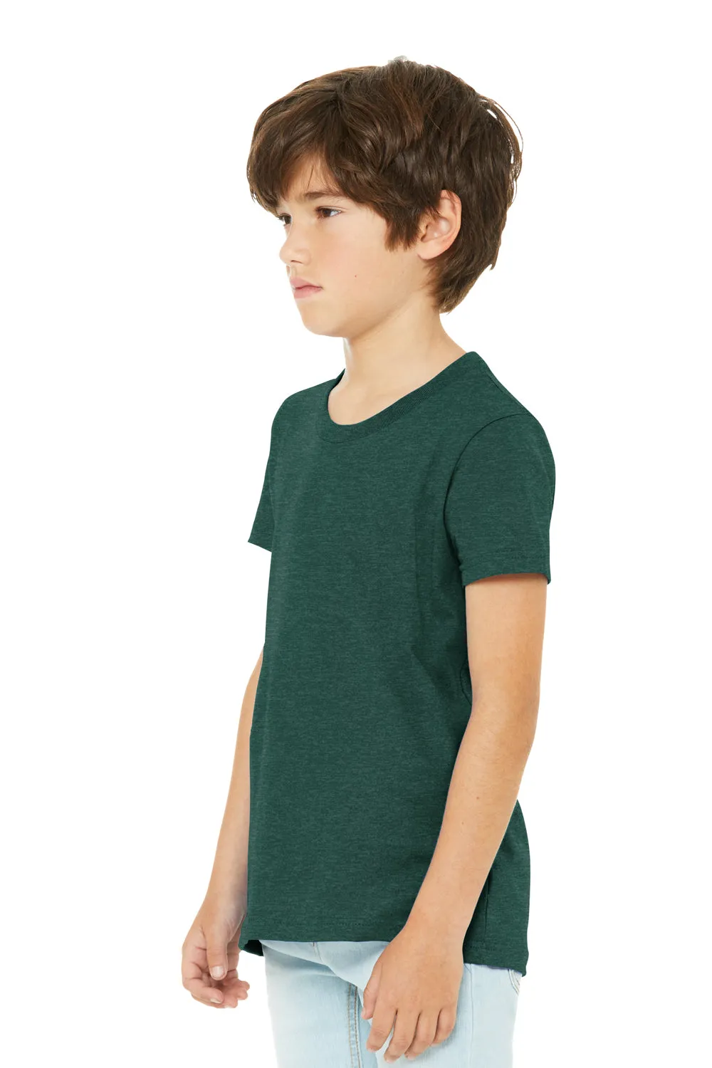 Bella   Canvas T-shirt à manches courtes col rond pour jeunes - Vert forêt mélangé