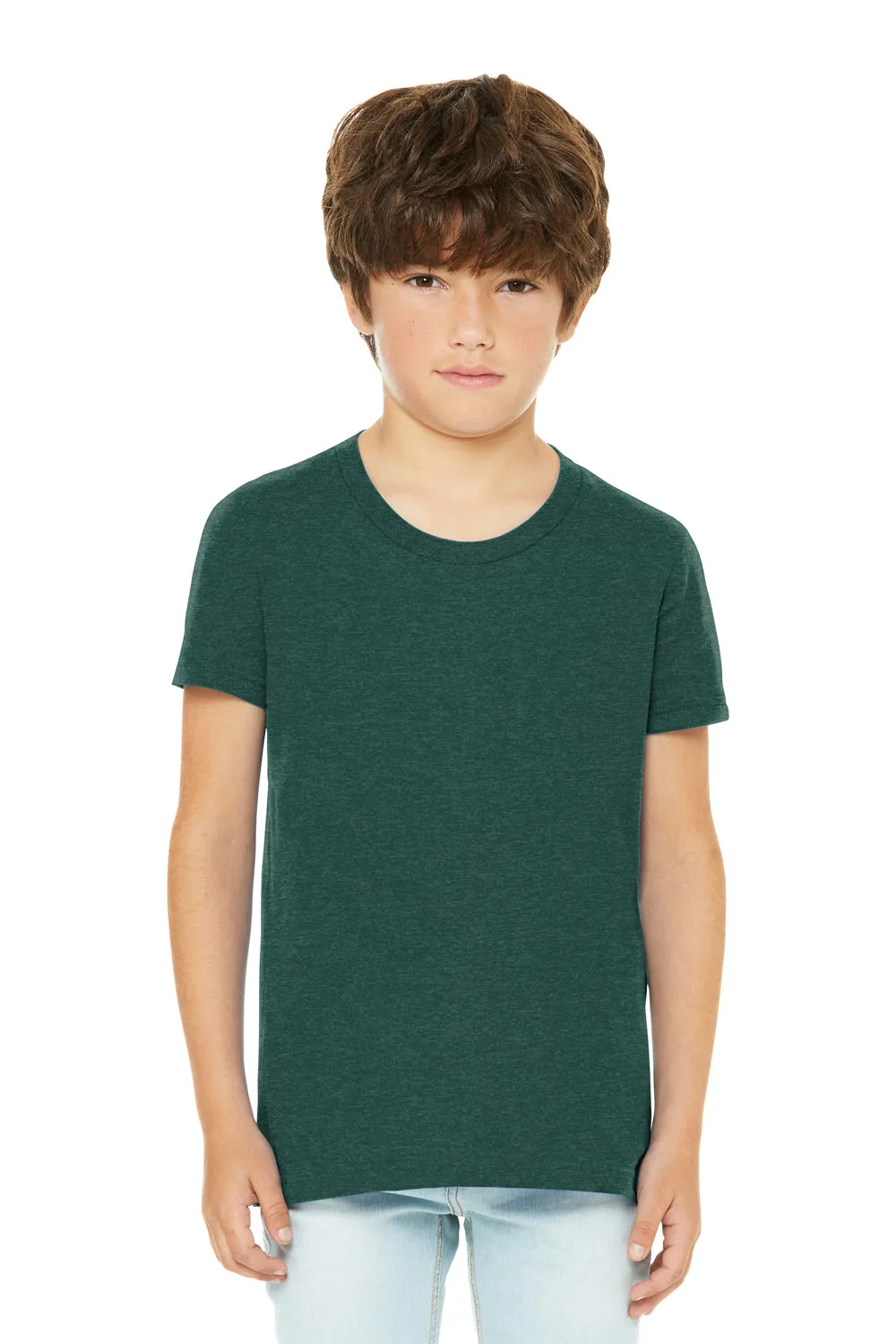 Bella   Canvas T-shirt à manches courtes col rond pour jeunes - Vert forêt mélangé