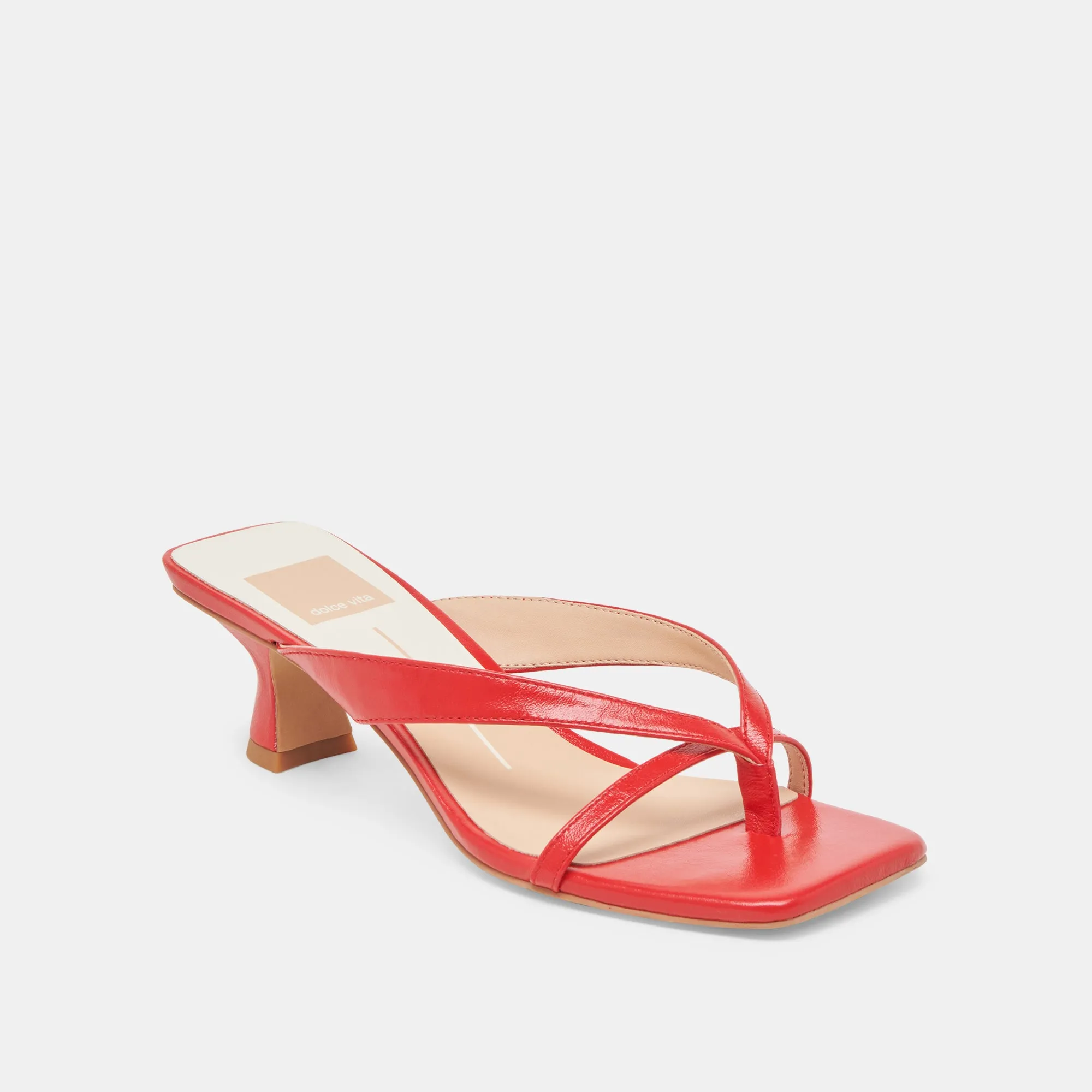 BREVEL TALONS LARGES CUIR ROUGE PIMENT