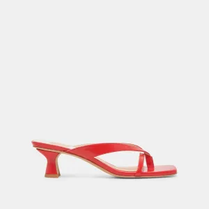 BREVEL TALONS LARGES CUIR ROUGE PIMENT