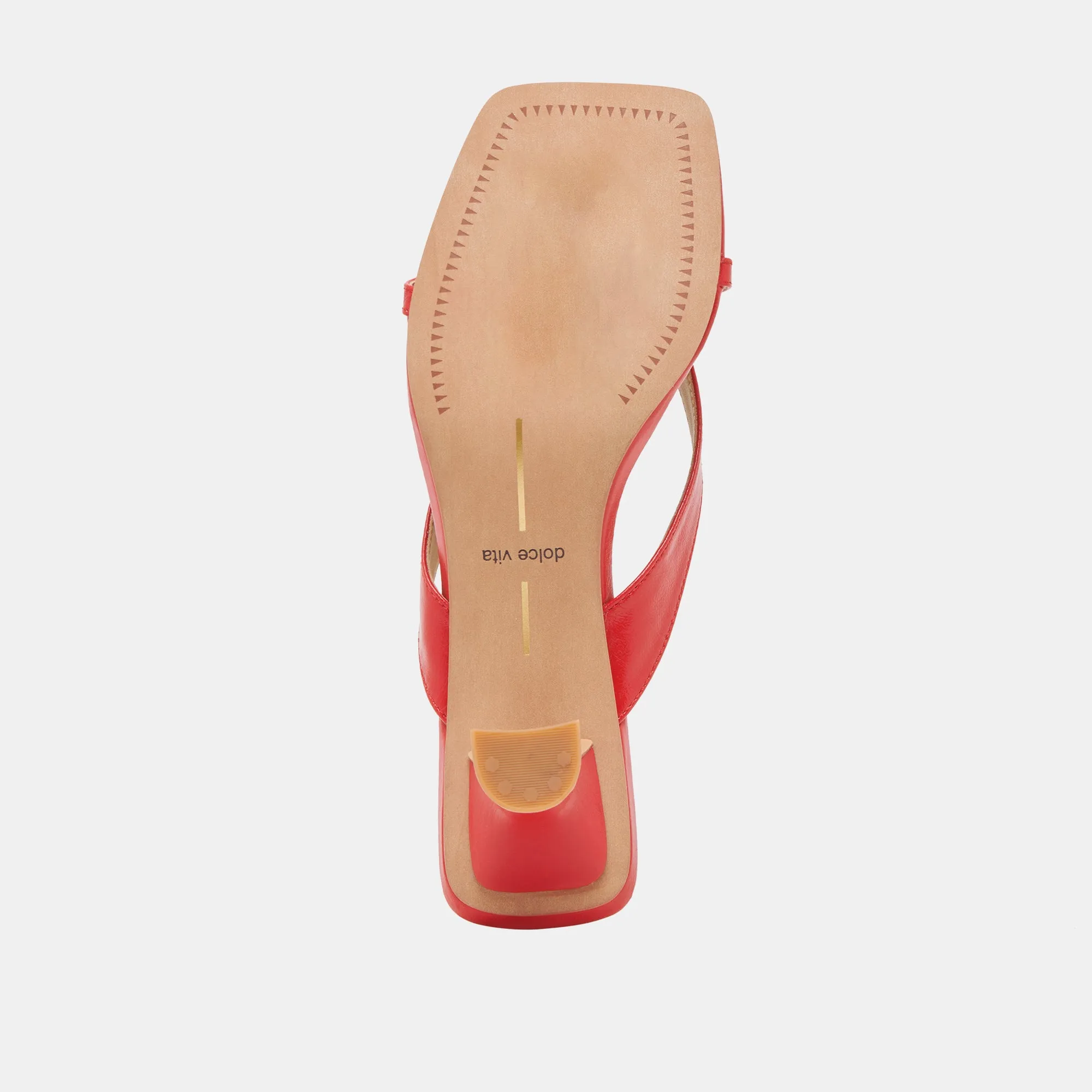 BREVEL TALONS LARGES CUIR ROUGE PIMENT